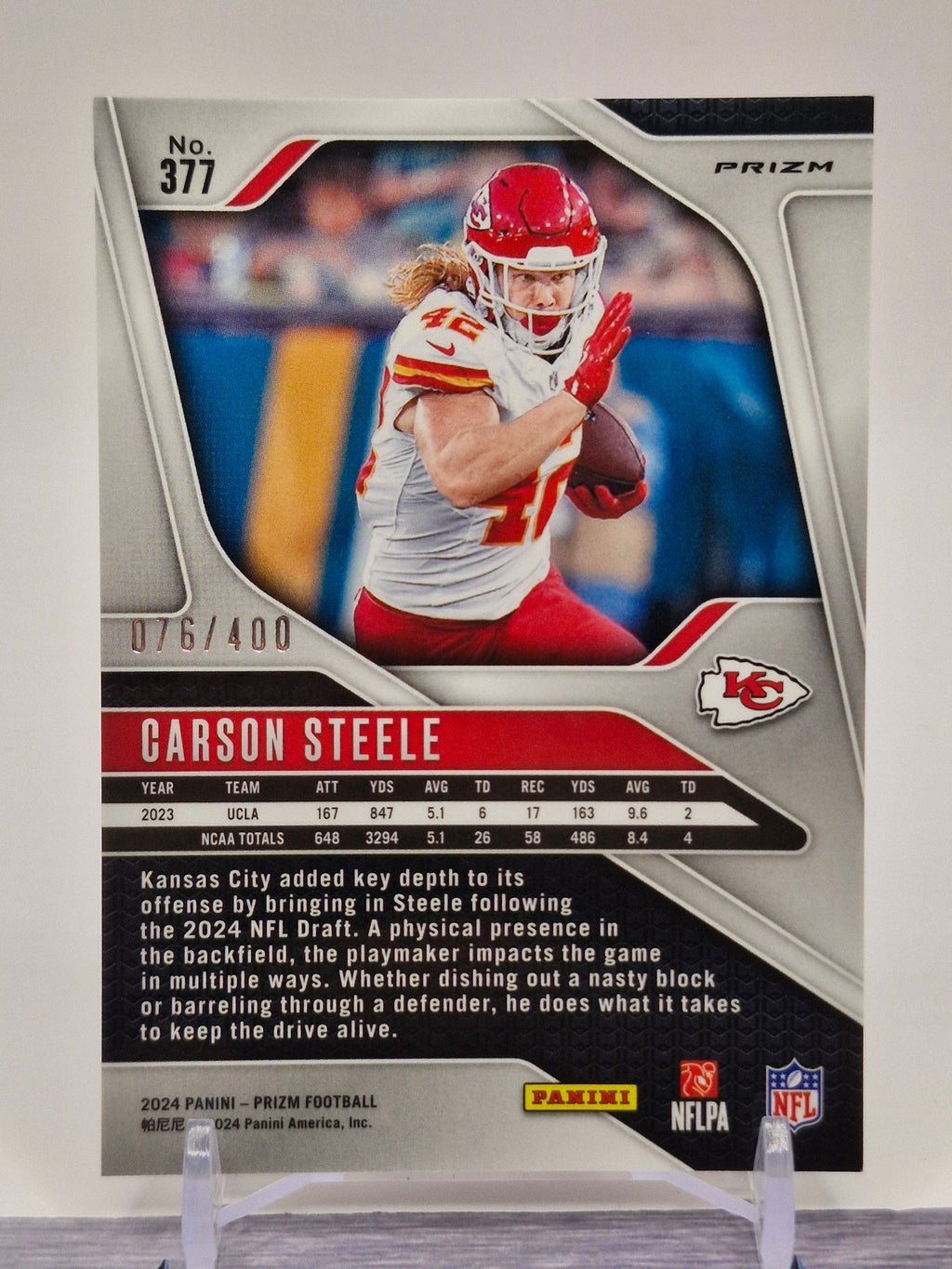 2024 Panini Prizm #377 Carson Steele Neon Green Pulsar