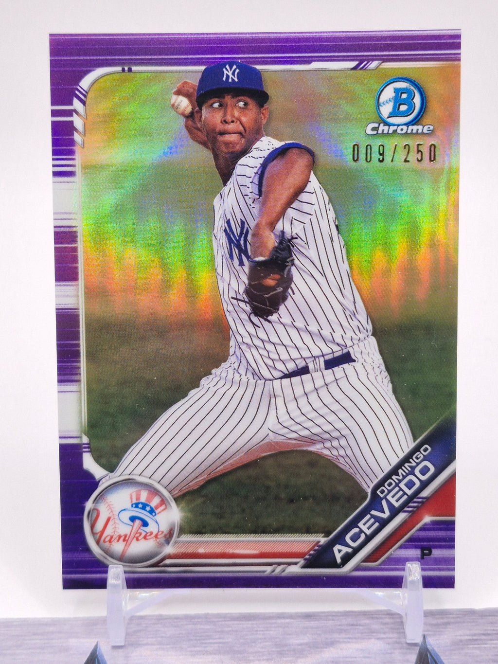 2019 Bowman #BCP-34 Domingo Acevedo Chrome Prospects Aqua Refractor #/125