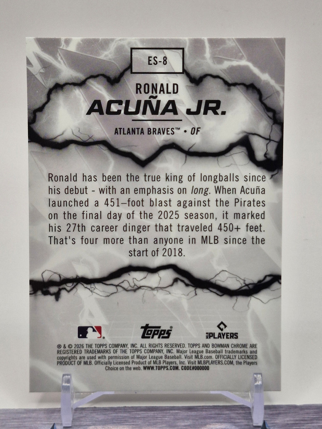 2026 Bowman #ES-8 Ronald Acuña Jr. Electric Sluggers