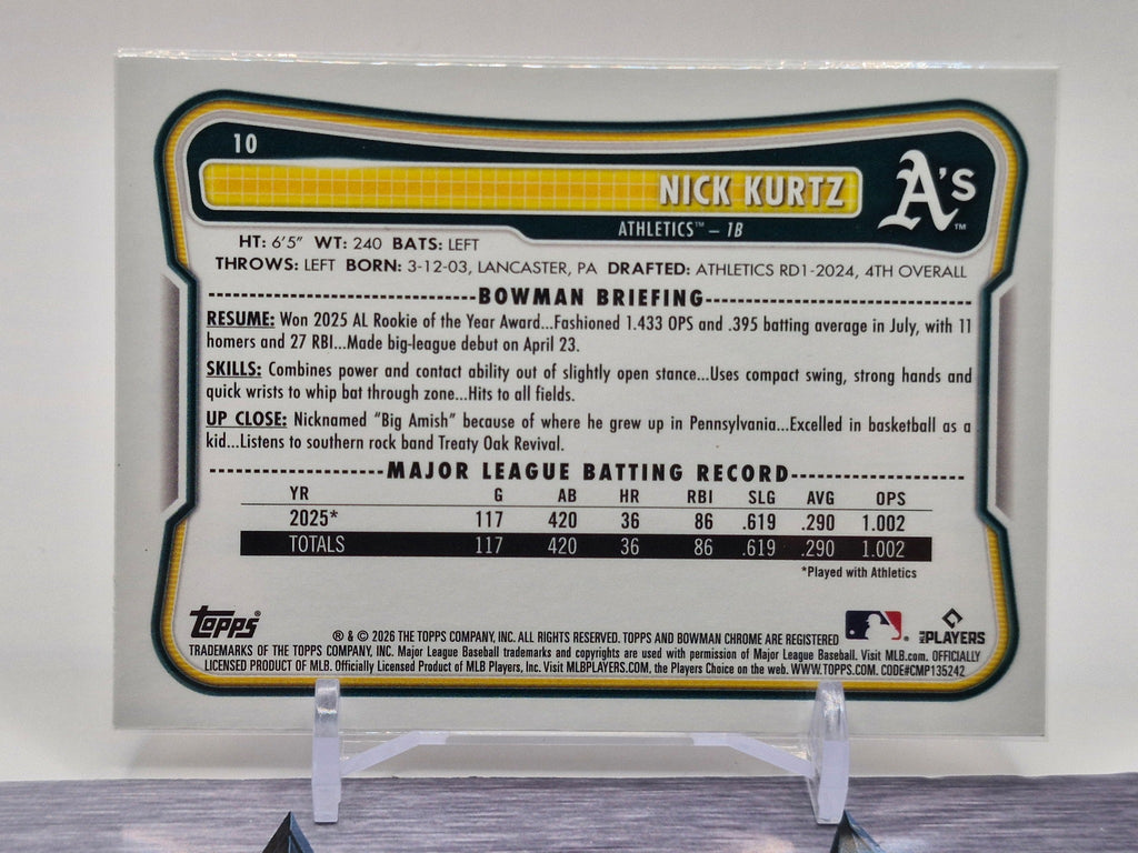 2026 Bowman #10 Nick Kurtz