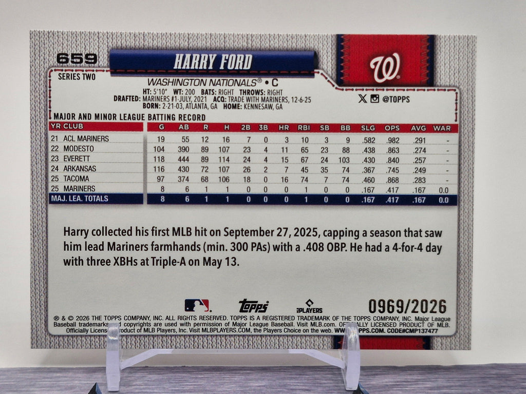 2026 Topps #659 Harry Ford Gold #/2026