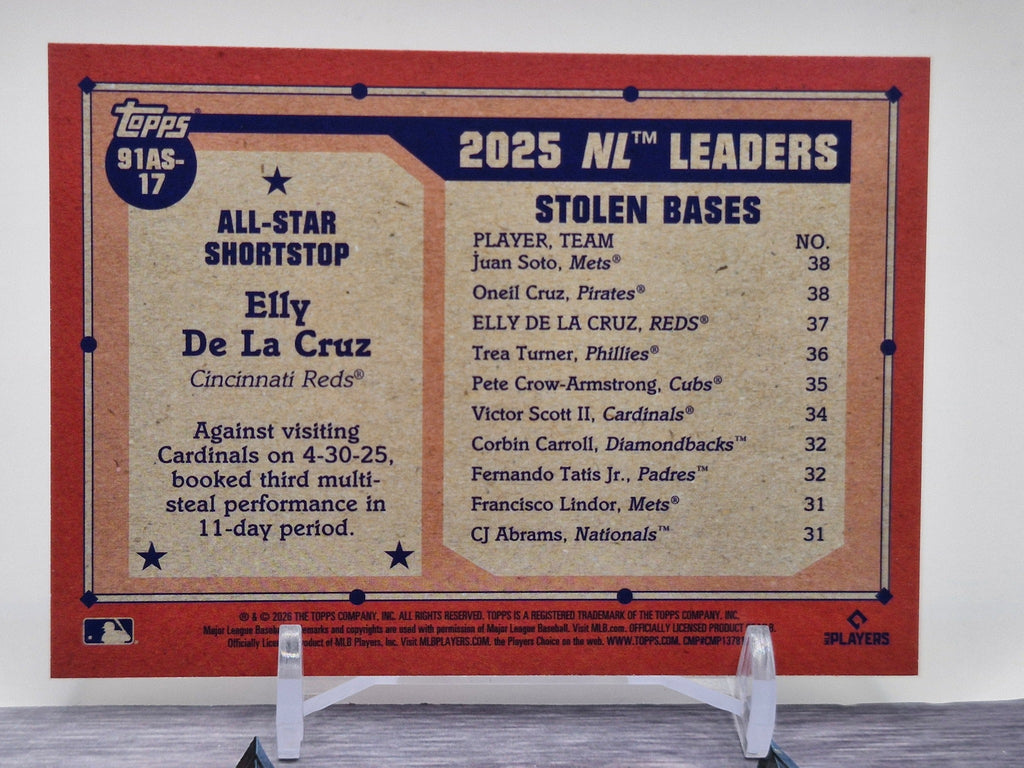 2026 Topps #91AS-17 Elly De La Cruz 1991 35th Anniversary All-Stars (Series Two)