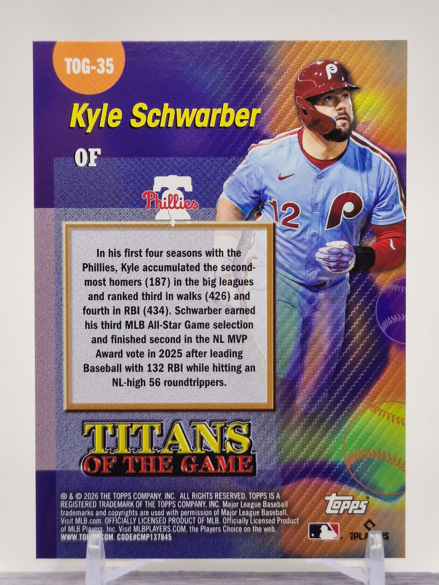 2026 Topps #TOG-35 Kyle Schwarber Titans of the Game