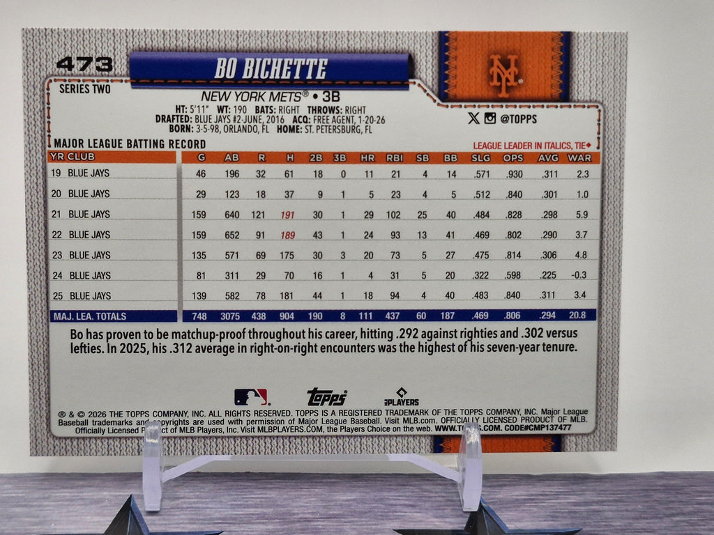 2026 Topps #473 Bo Bichette Sandglitter