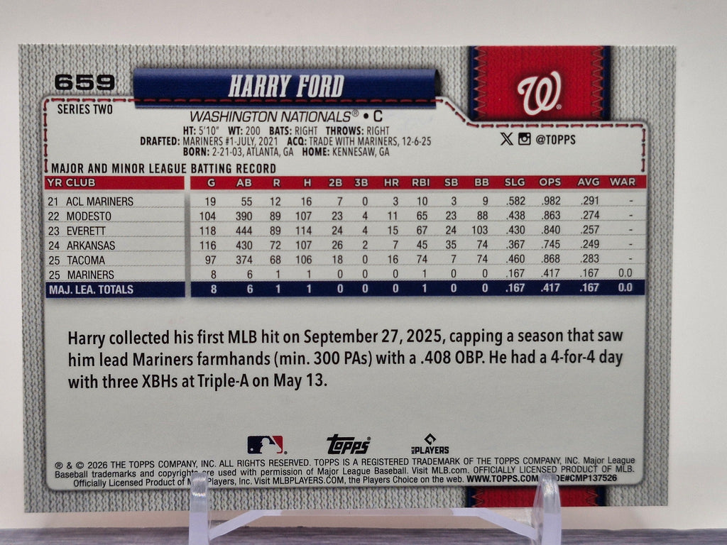 2026 Topps #659 Harry Ford Holiday