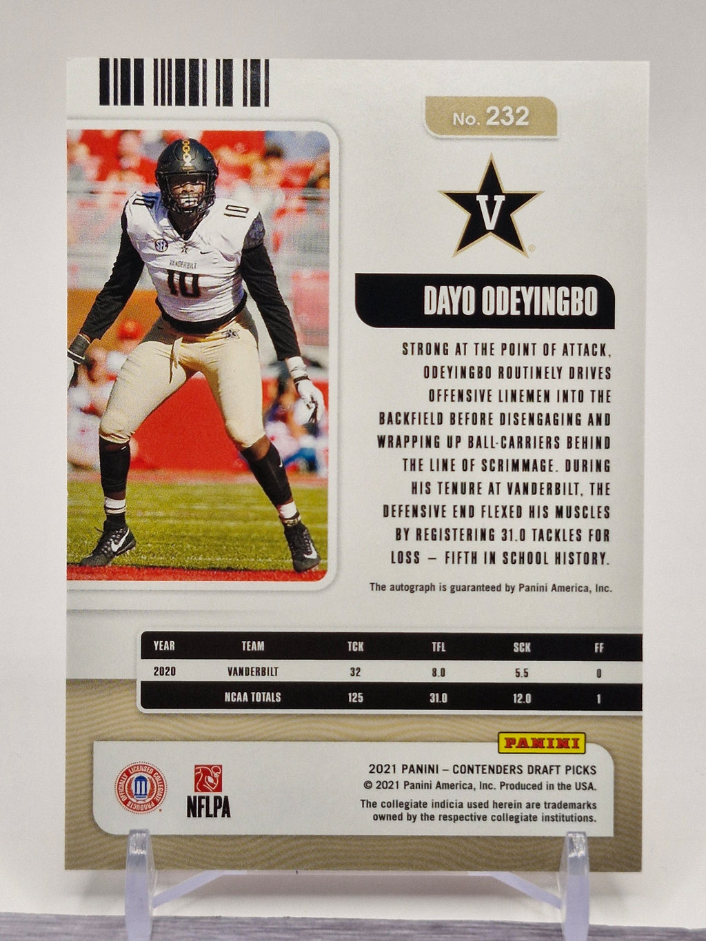 2021 Panini Contenders Draft Picks #232 Dayo Odeyingbo Red