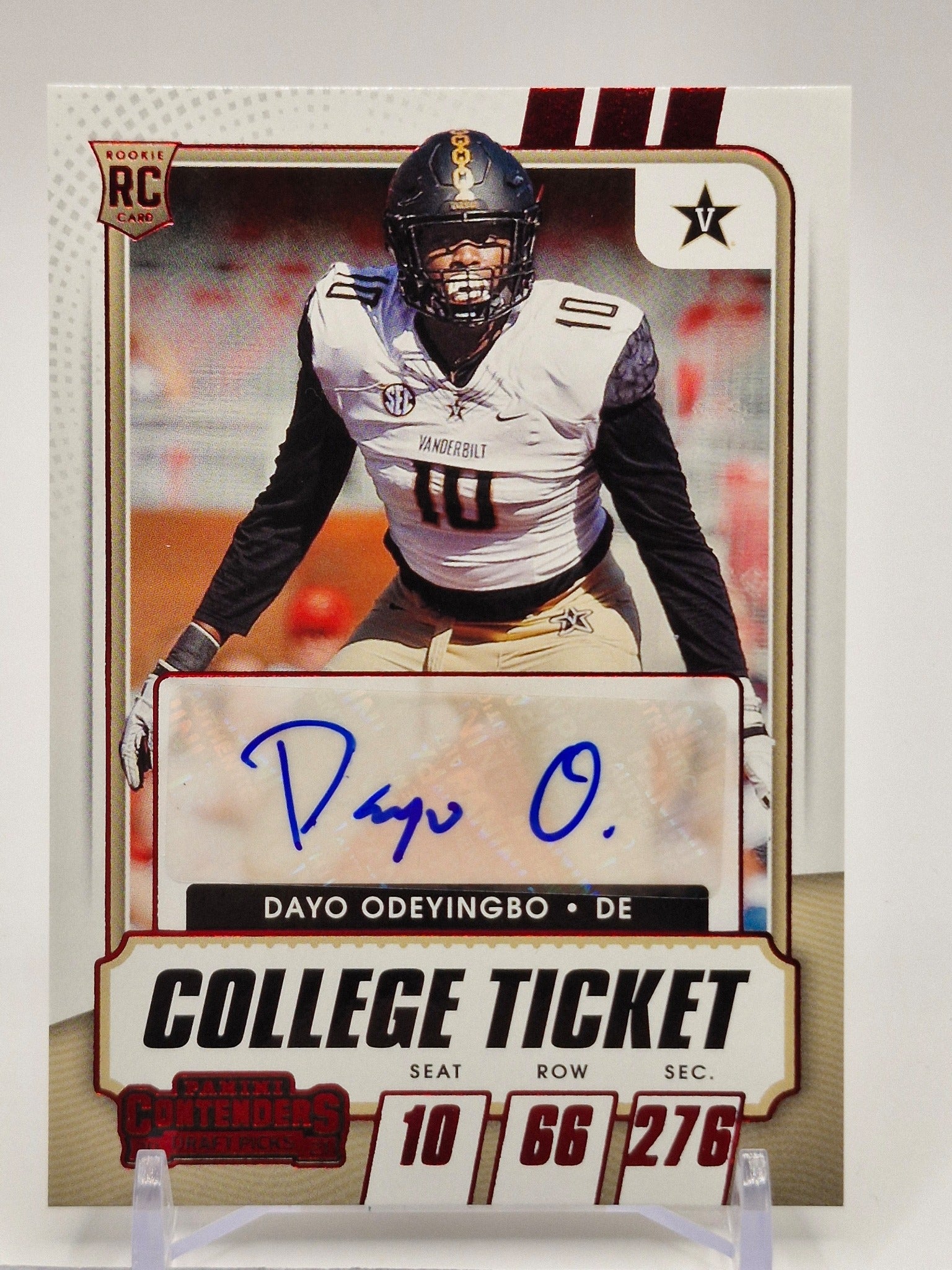 2021 Panini Contenders Draft Picks #232 Dayo Odeyingbo Red