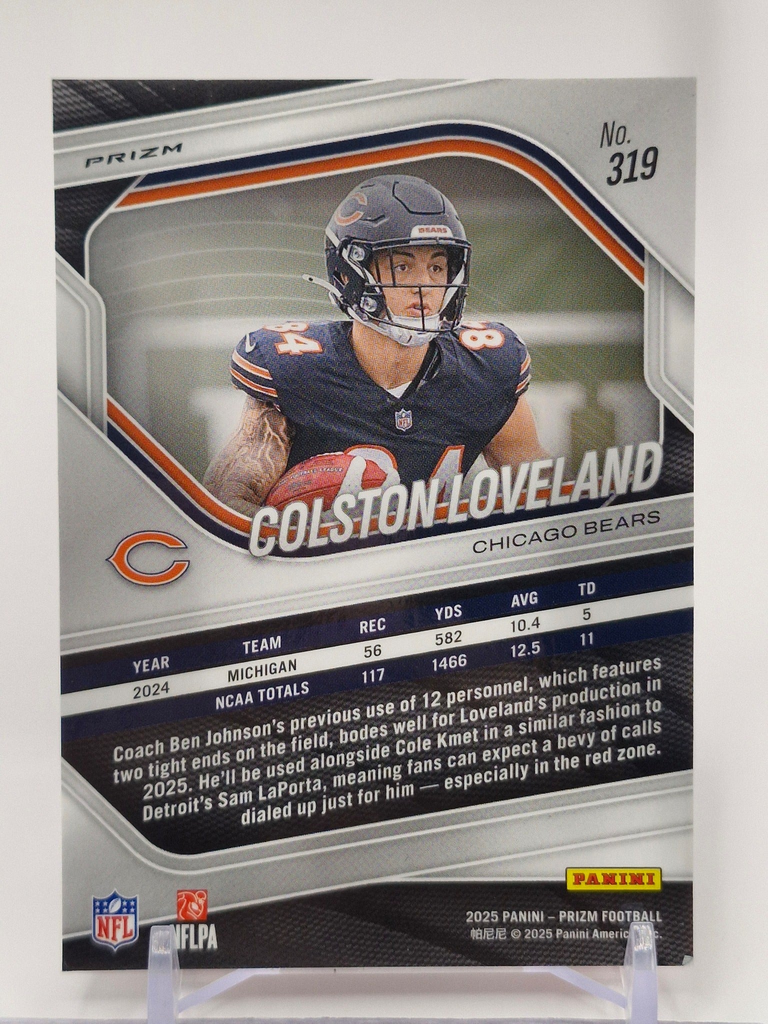 2025 Panini Prizm #319 Colston Loveland Green Flash