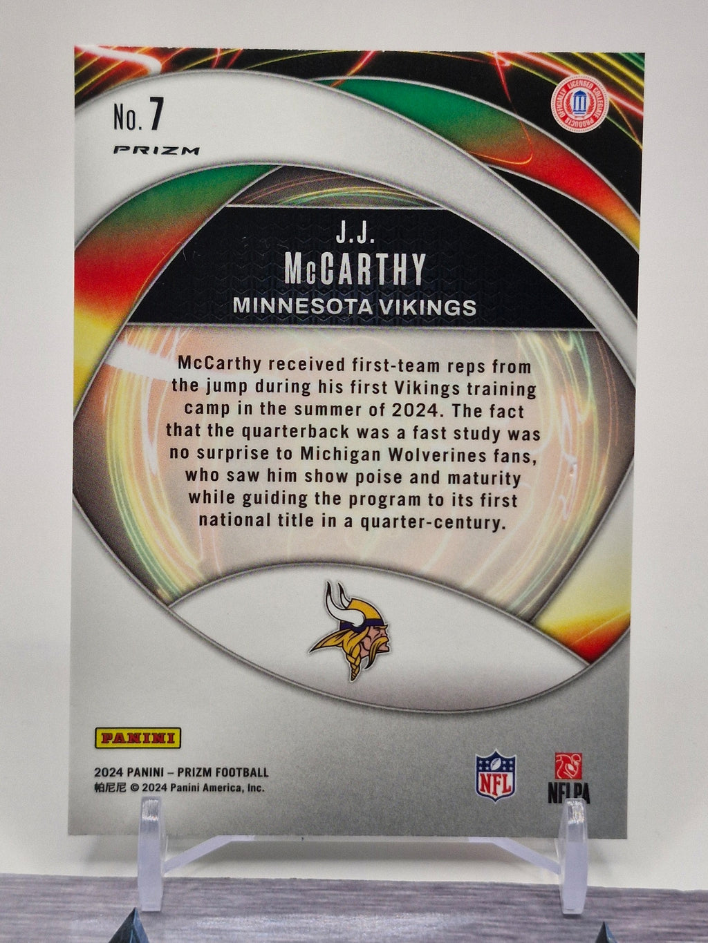 2024 Panini Prizm #7 J.J. McCarthy Portals
