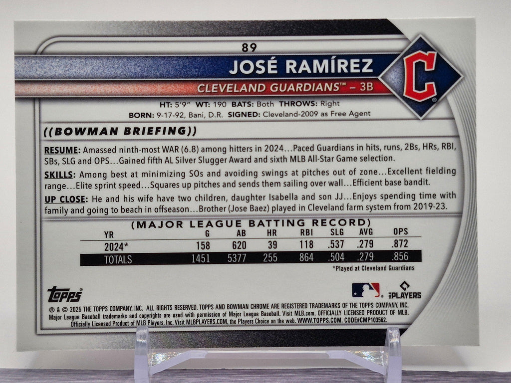 2025 Bowman #89 José Ramírez Chrome Mojo Refractor