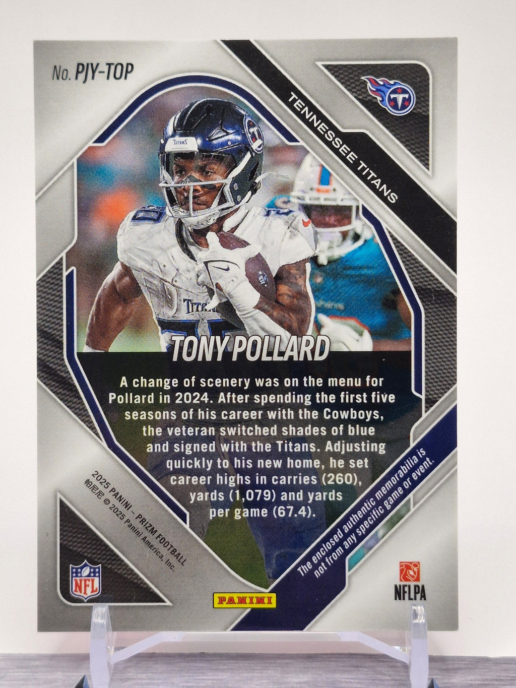 2025 Panini Prizm #PJY-TOP Tony Pollard Premier Jerseys Pink