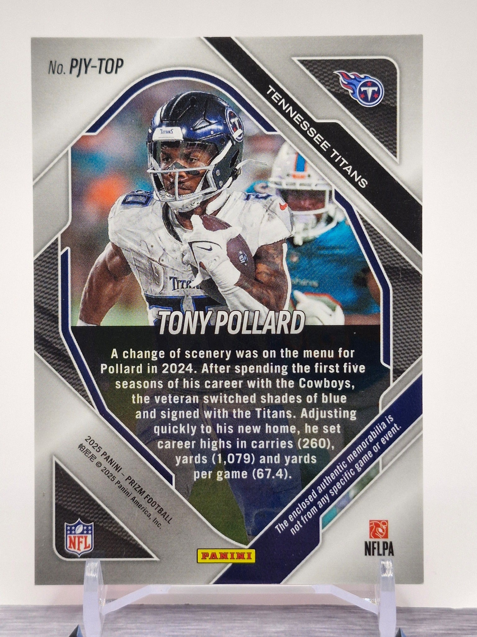 2025 Panini Prizm #PJY-TOP Tony Pollard Premier Jerseys Pink