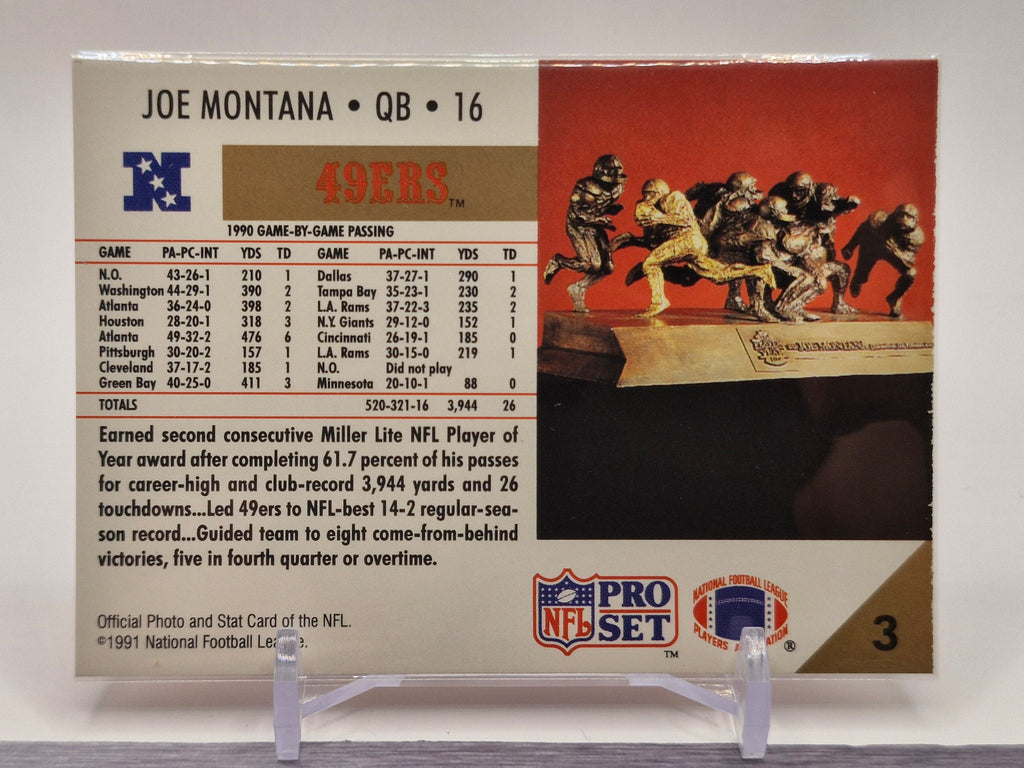 1991 Pro Set FACT Mobil #3 Joe Montana