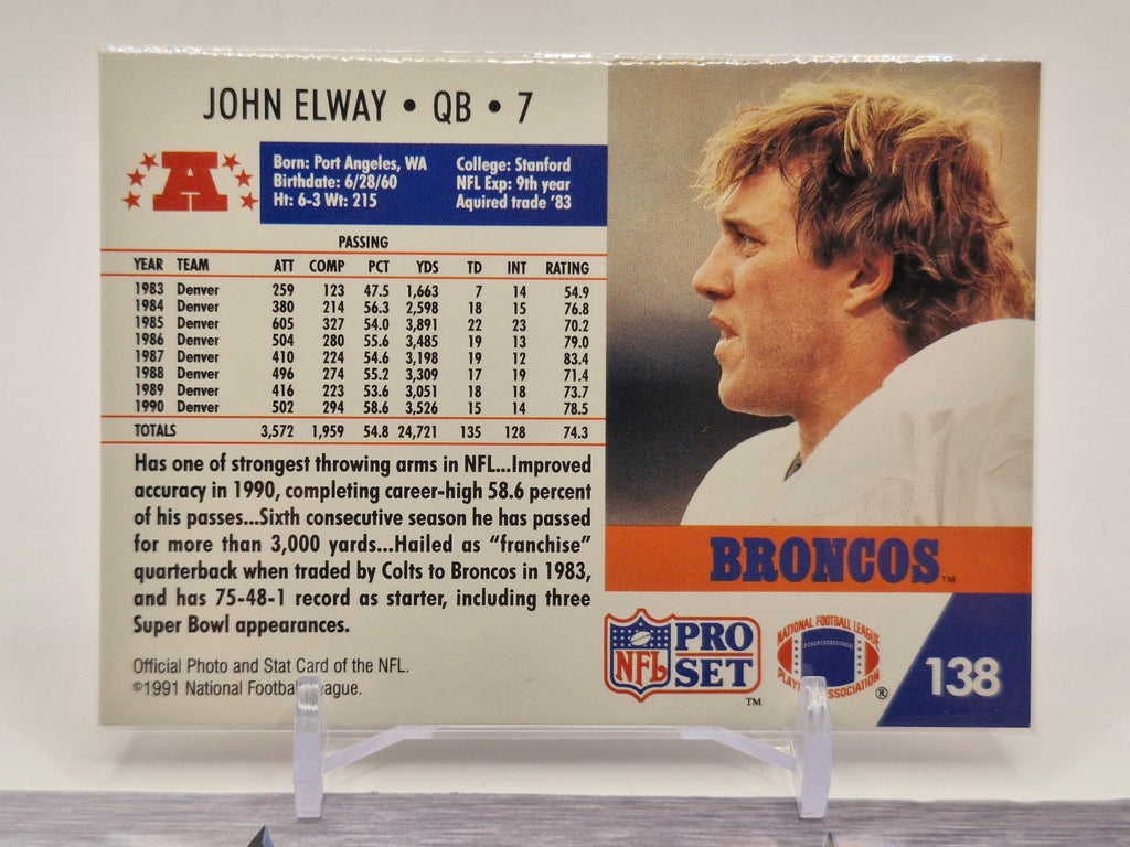 1991 Pro Set FACT Mobil #138 John Elway