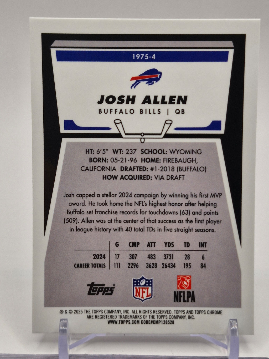 2025 Topps Chrome #1975-4 Josh Allen 1975 Topps