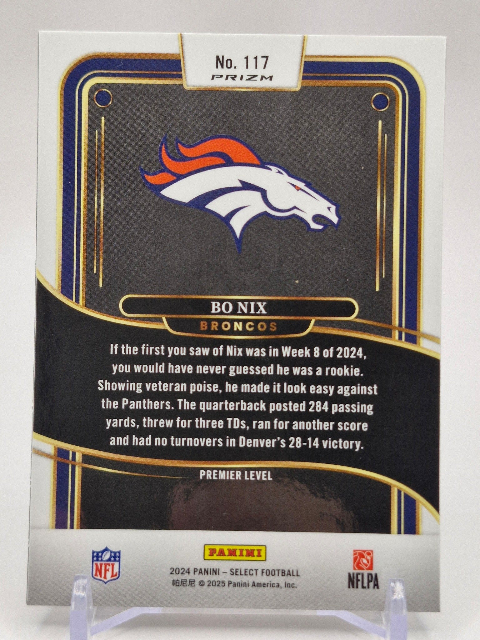 2024 Panini Select #117 Bo Nix Red & Yellow Prizm Shock