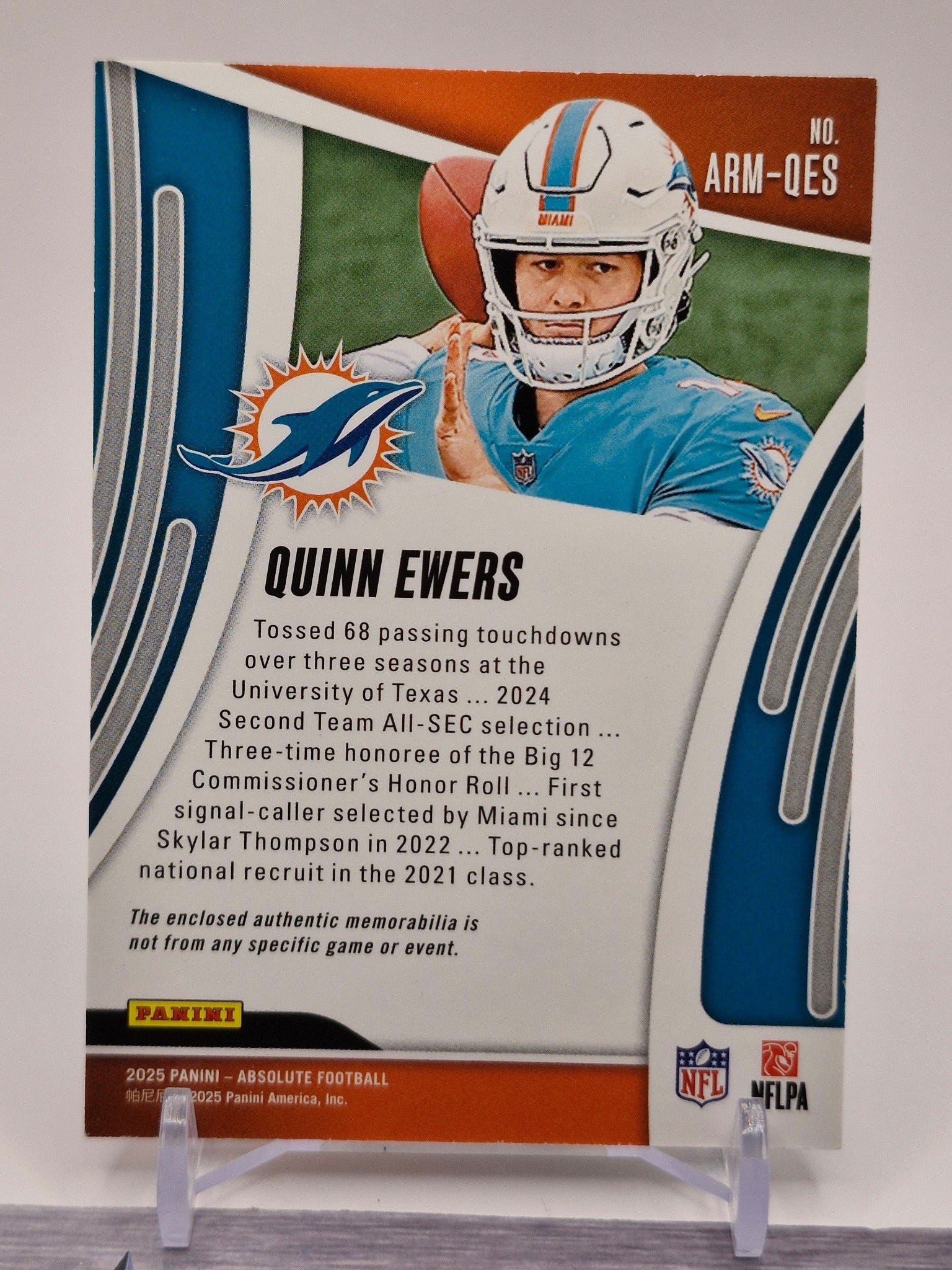 2025 Panini Absolute #ARM-QES Quinn Ewers Absolute Rookie Materials