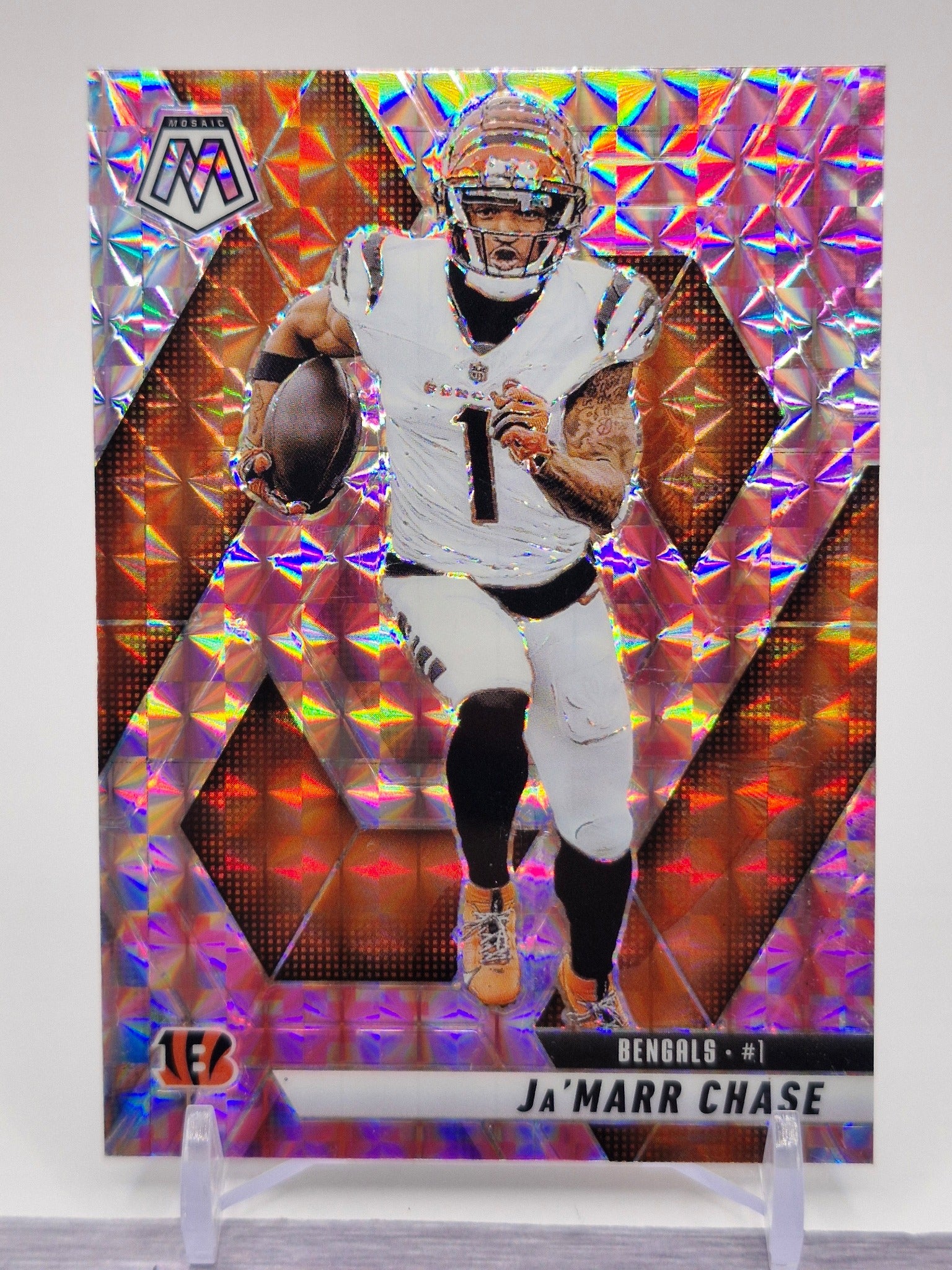 2025 Panini Mosaic #11 Ja'Marr Chase Mosaic Camo Red