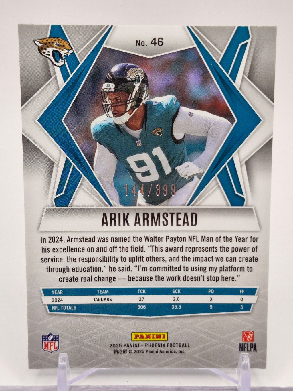 2025 Panini Phoenix #46 Arik Armstead Blue Lazer Prizm #/75