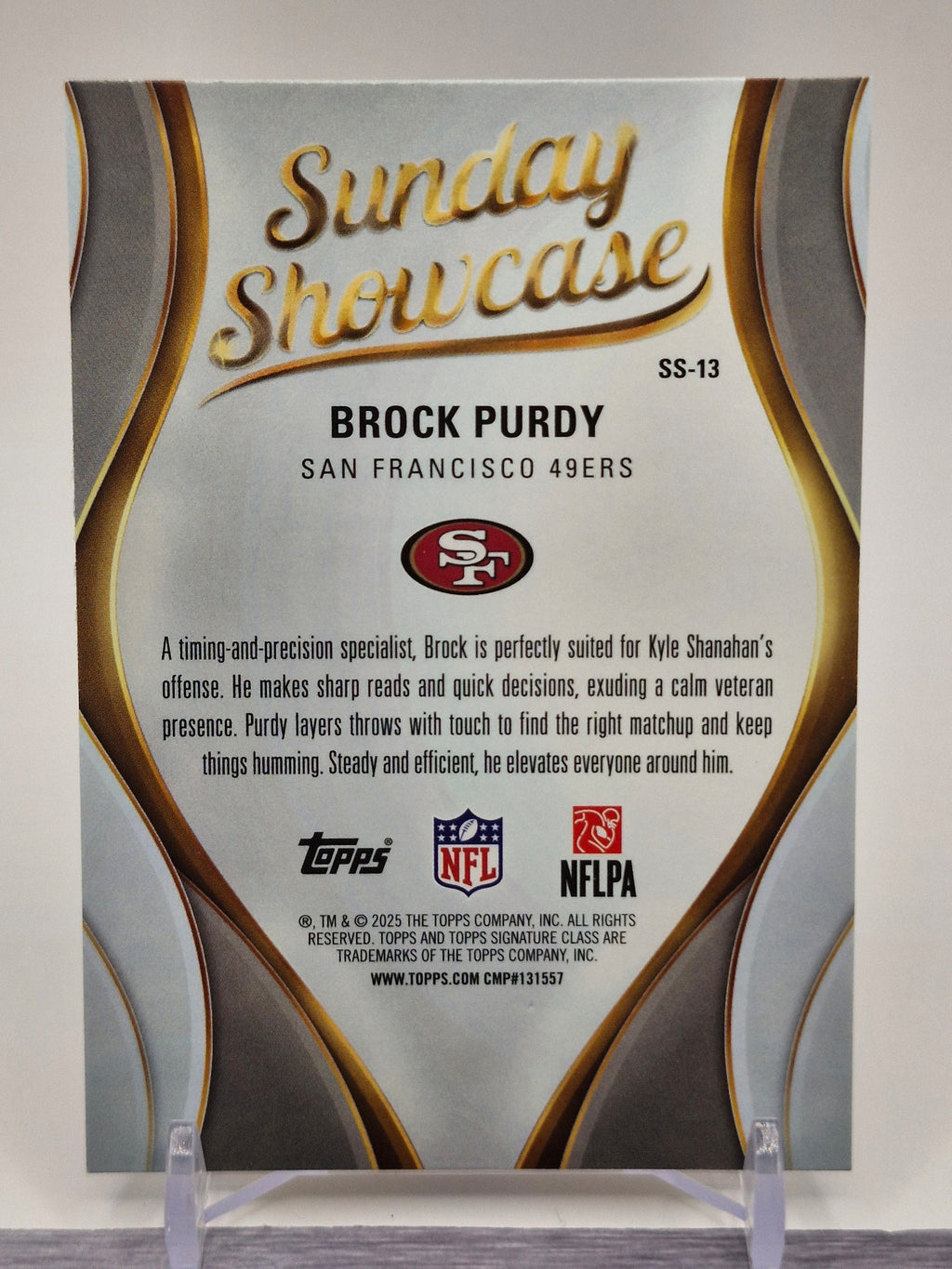 2025 Topps Signature Class #SS-13 Brock Purdy Sunday Showcase