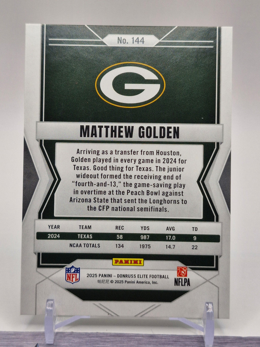 2025 Donruss Elite #144 Matthew Golden Green Disco