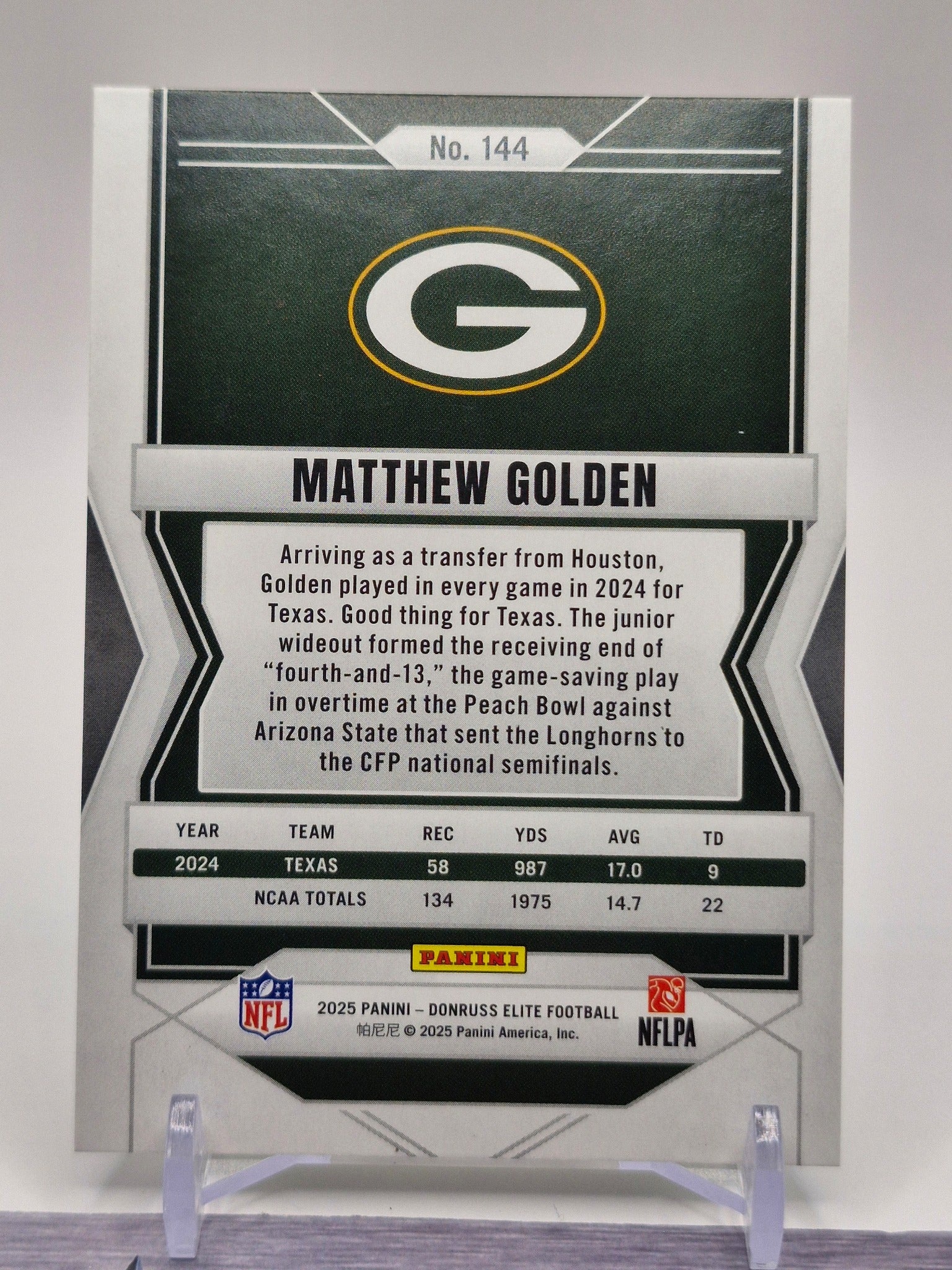 2025 Donruss Elite #144 Matthew Golden Green Disco