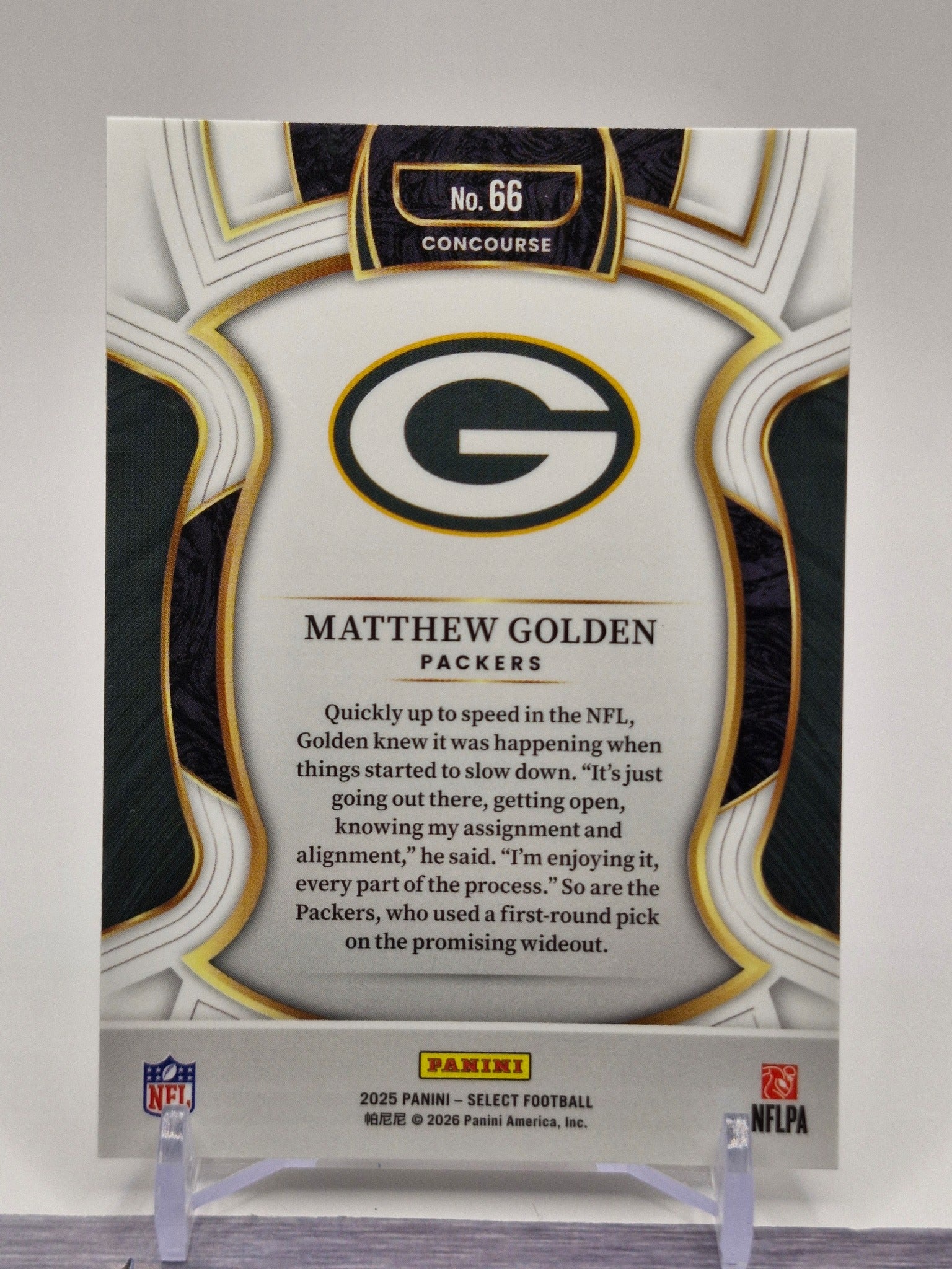 2025 Panini Select #66 Matthew Golden Black and Green Prizm Shock