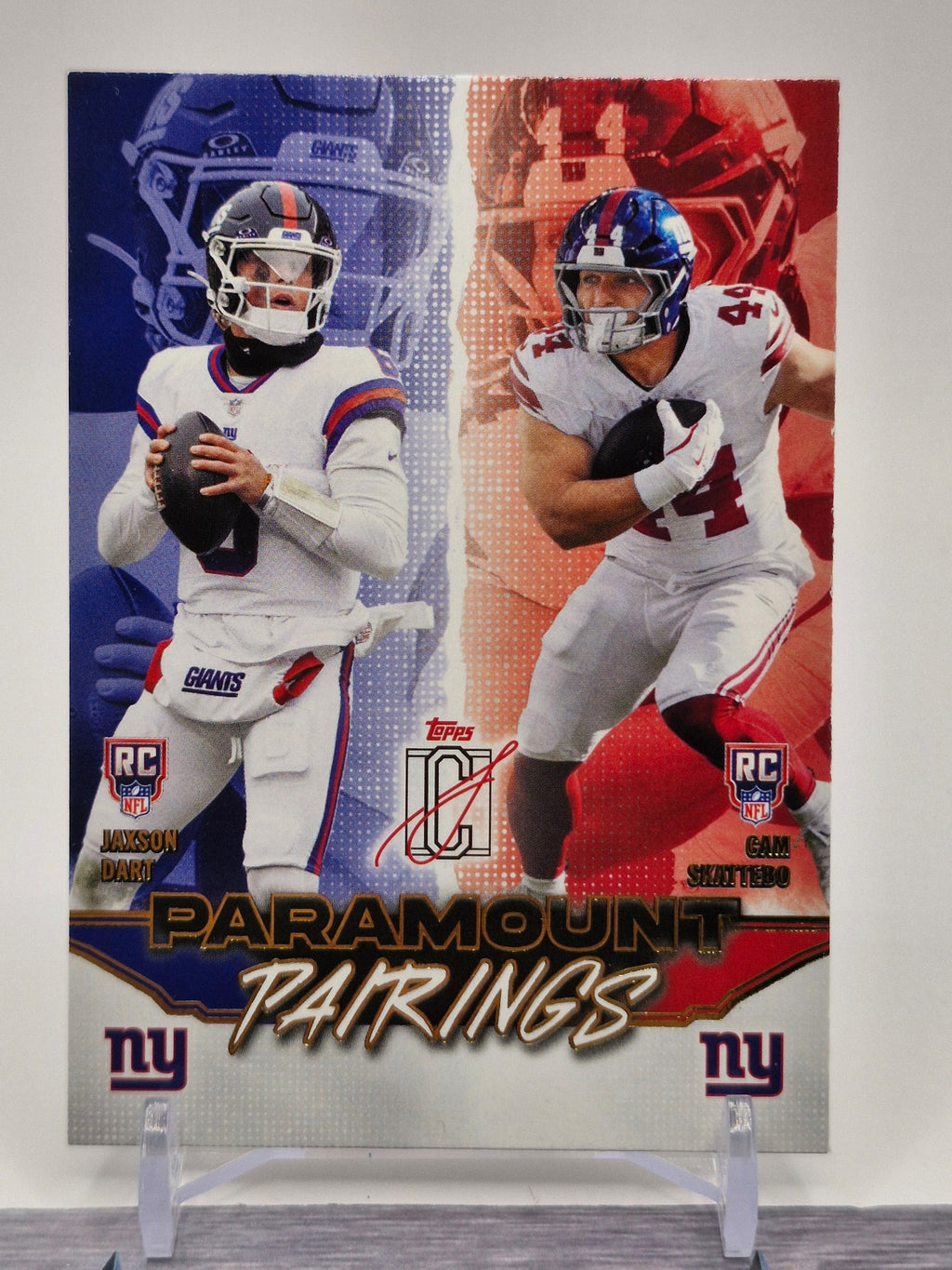 2025 Topps Signature Class #PP-2 Cam Skattebo / Jaxson Dart Paramount Pairings