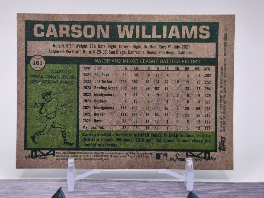 2026 Topps Heritage #161 Carson Williams Dark Gray #/99