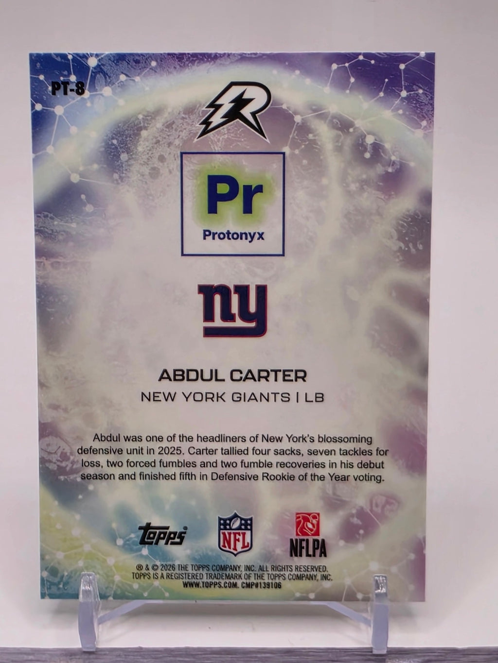 2025 Topps Resurgence #PT-8 Abdul Carter Protonyx