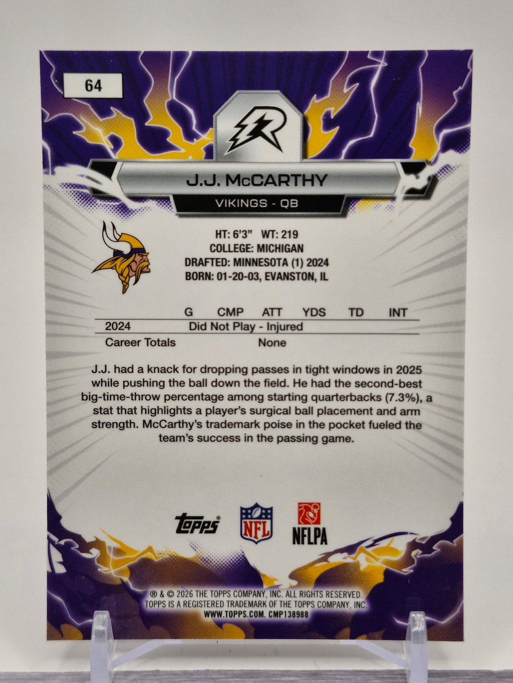 2025 Topps Resurgence #64 J.J. McCarthy