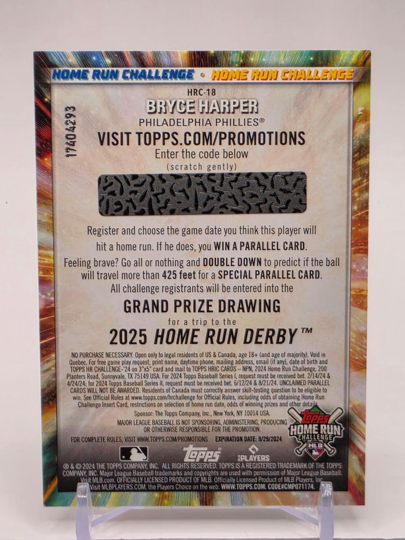 2024 Topps #HRC-18 Bryce Harper Home Run Challenge (Series Two)