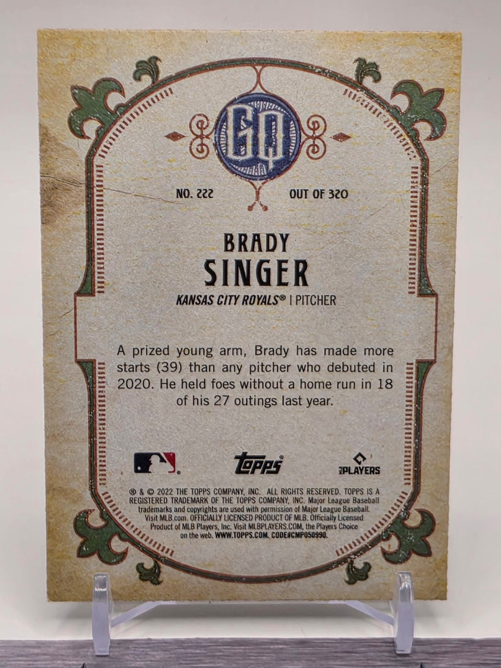 2022 Topps Gypsy Queen #222 Brady Singer Turquoise #/199