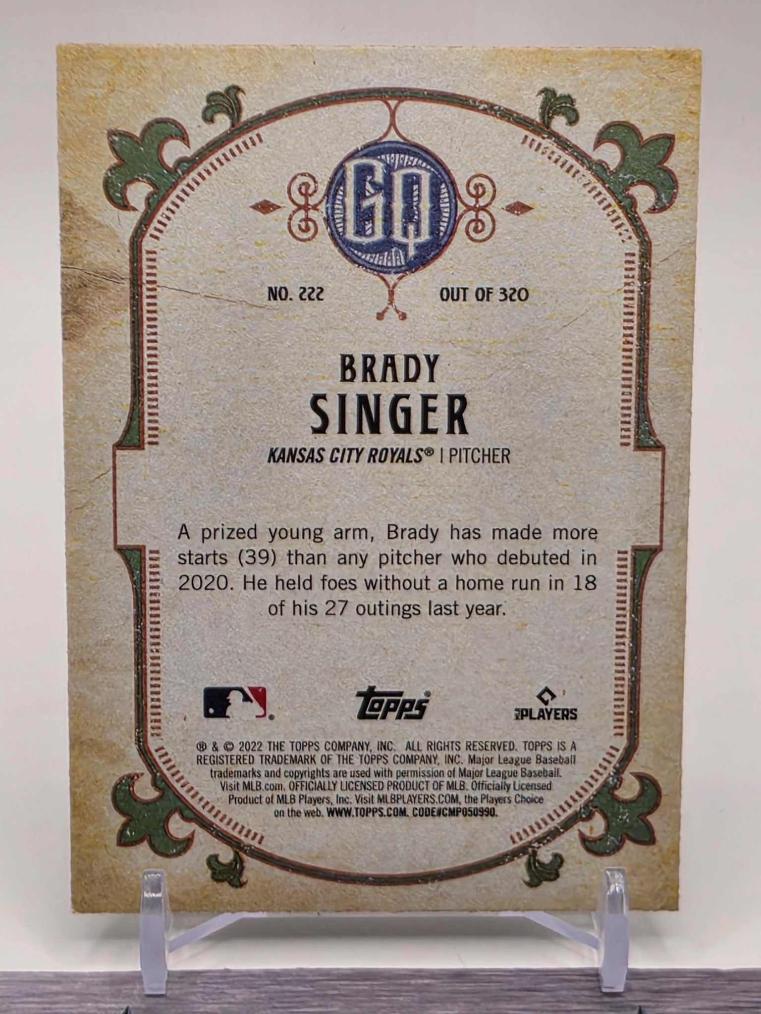 2022 Topps Gypsy Queen #222 Brady Singer Turquoise #/199