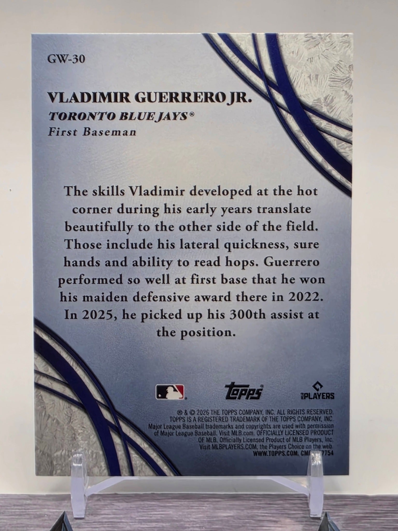 2026 Topps #GW-30 Vladimir Guerrero Jr. Glove Work
