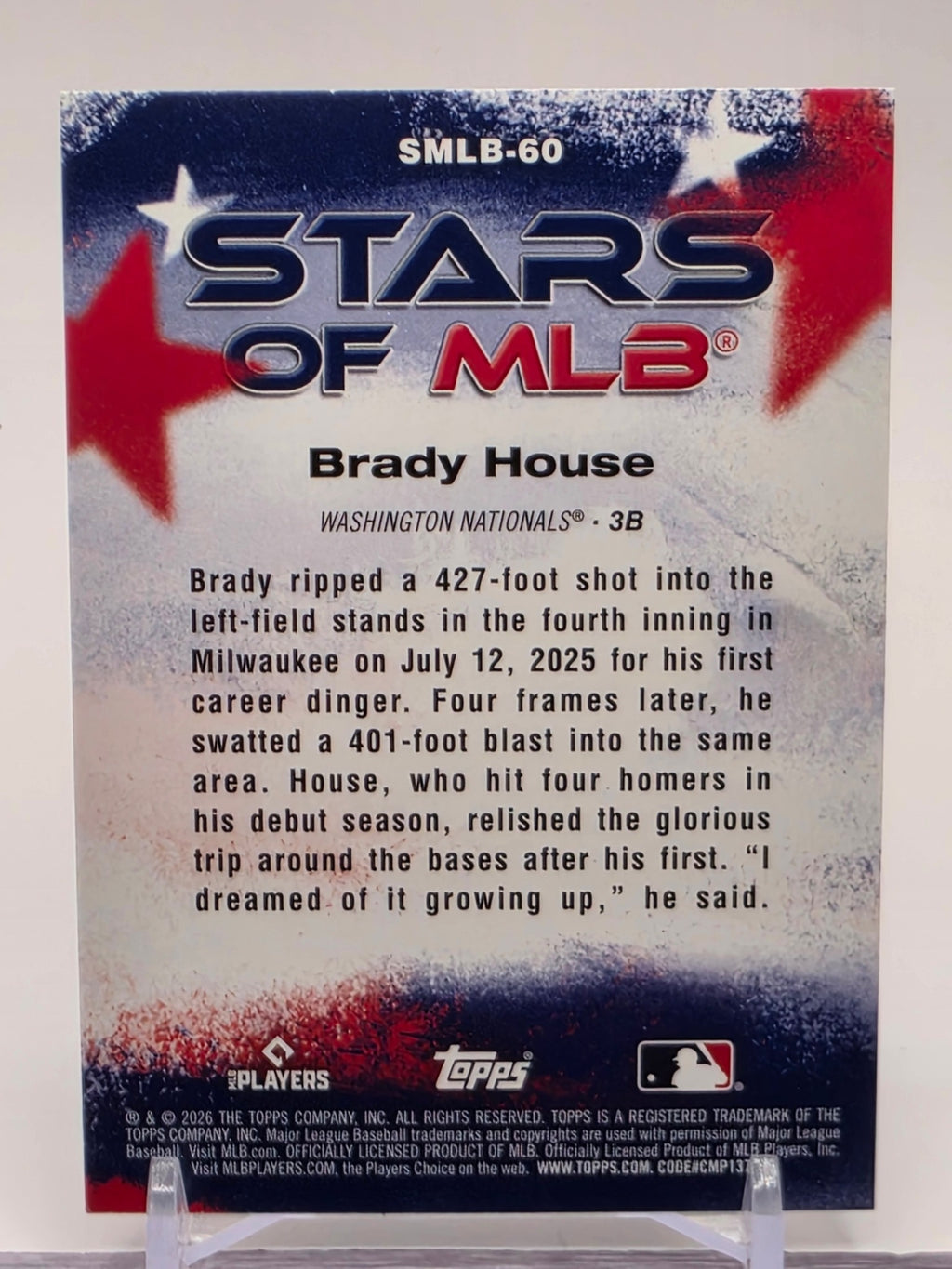 2026 Topps #SMLB-60 Brady House Stars of MLB