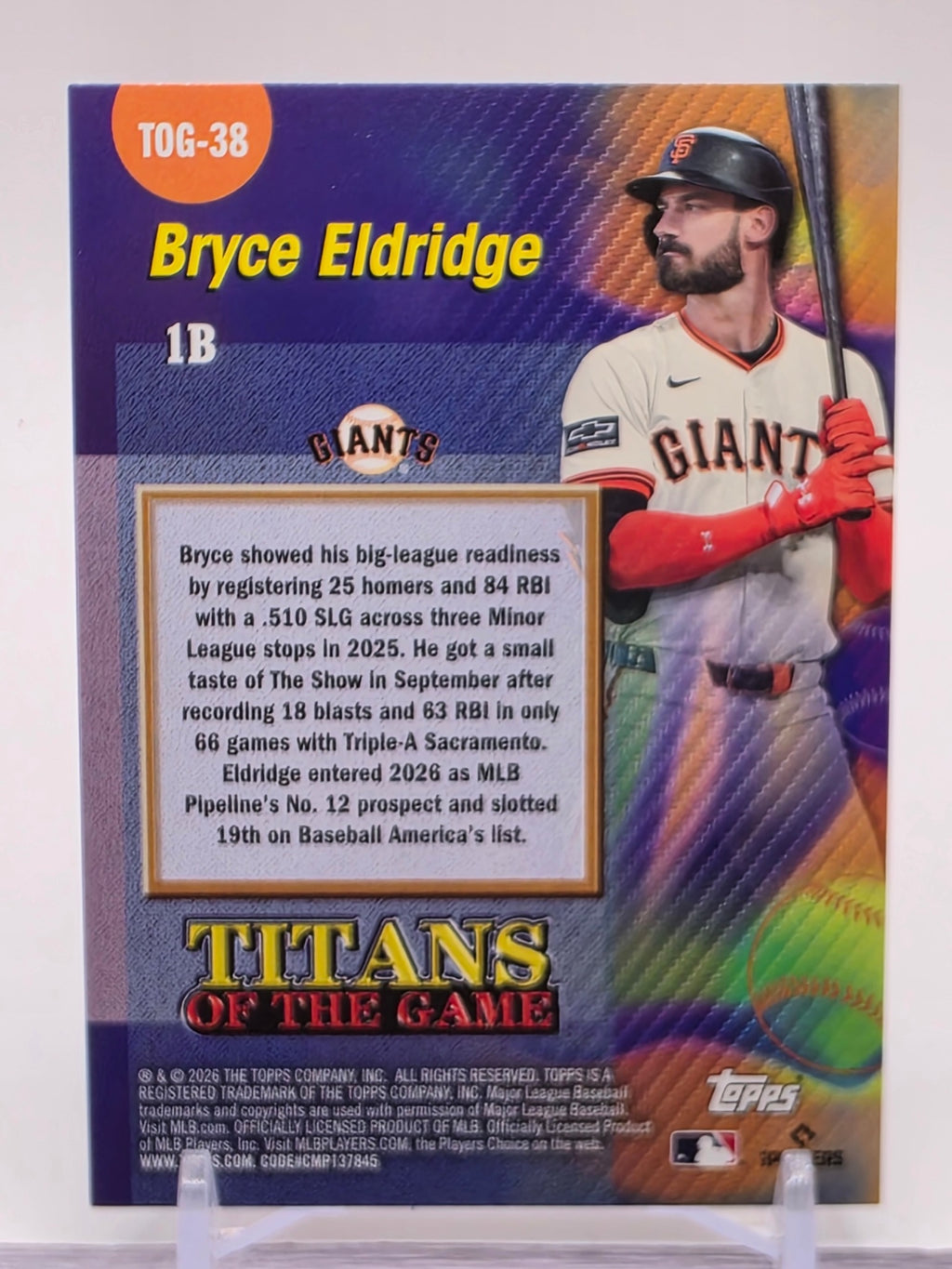 2026 Topps #TOG-38 Bryce Eldridge Titans of the Game