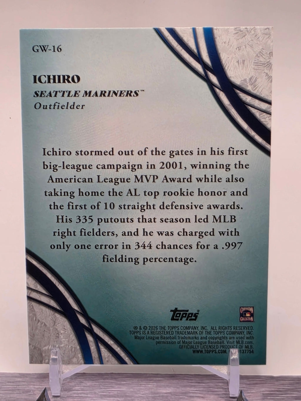2026 Topps #GW-16 Ichiro Glove Work