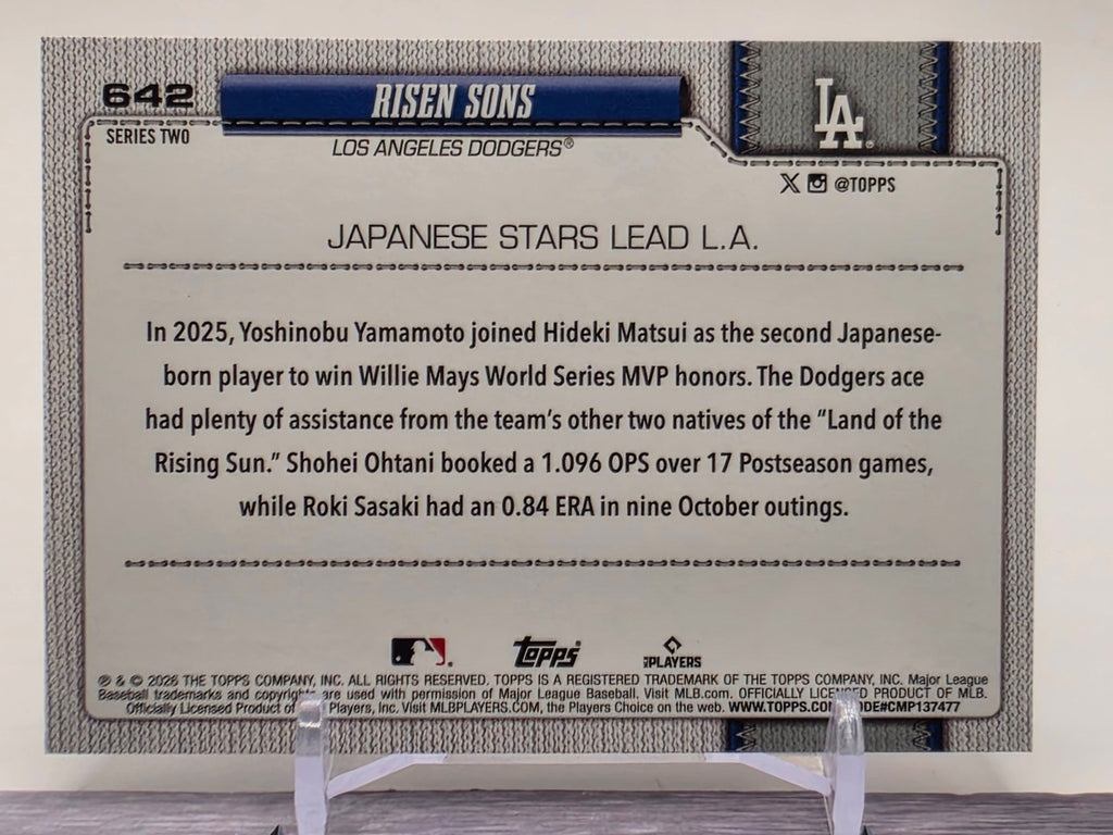 2026 Topps #642 Risen Sons (Shohei Ohtani / Roki Sasaki / Yoshinobu Yamamoto)
