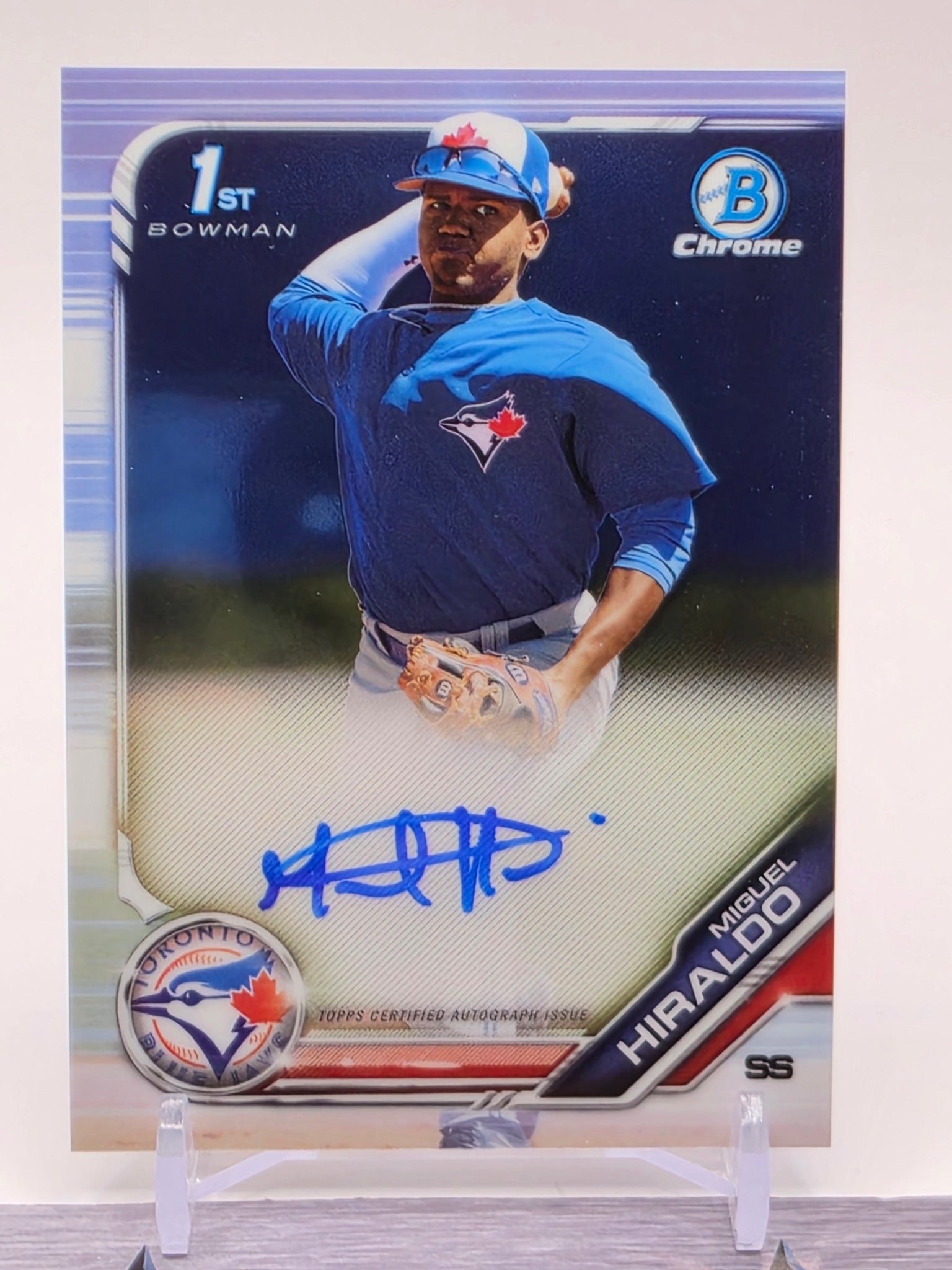 2019 Bowman Chrome #CPA-MH Miguel Hiraldo Prospects Autographs Refractor #/499