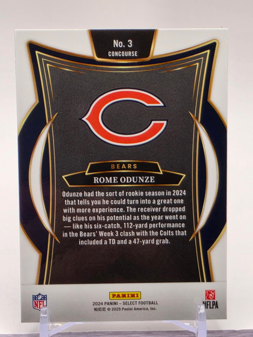 2024 Panini Select #3 Rome Odunze