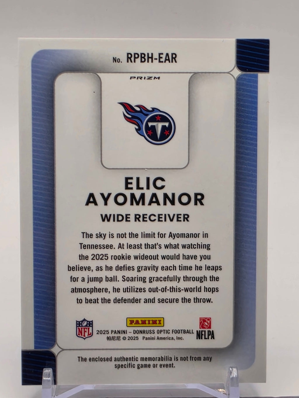 2025 Donruss Optic #RPBH-EAR Elic Ayomanor Rookie Phenoms Blue Hyper