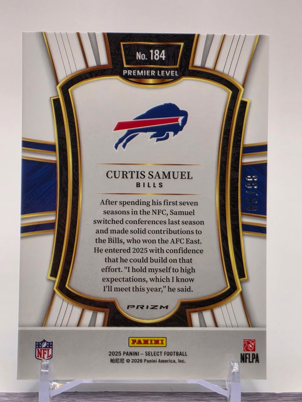 2025 Panini Select #184 Curtis Samuel