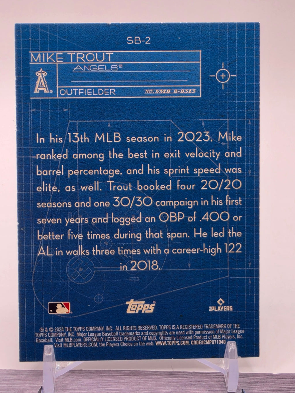 2024 Topps #SB-2 Mike Trout Superstar Blueprint Blue