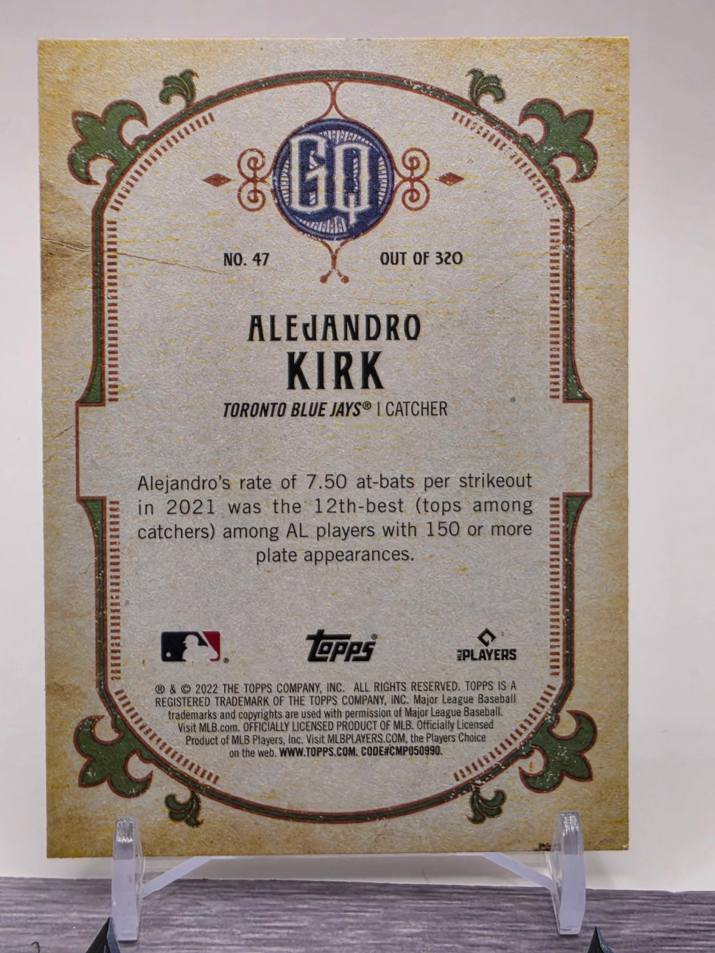 2022 Topps Gypsy Queen #47 Alejandro Kirk Turquoise #/199