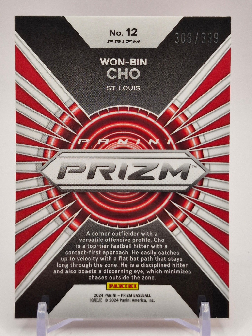 2024 Panini Prizm #12 Won-Bin Cho Hype Orange Pulsar Prizms #/399
