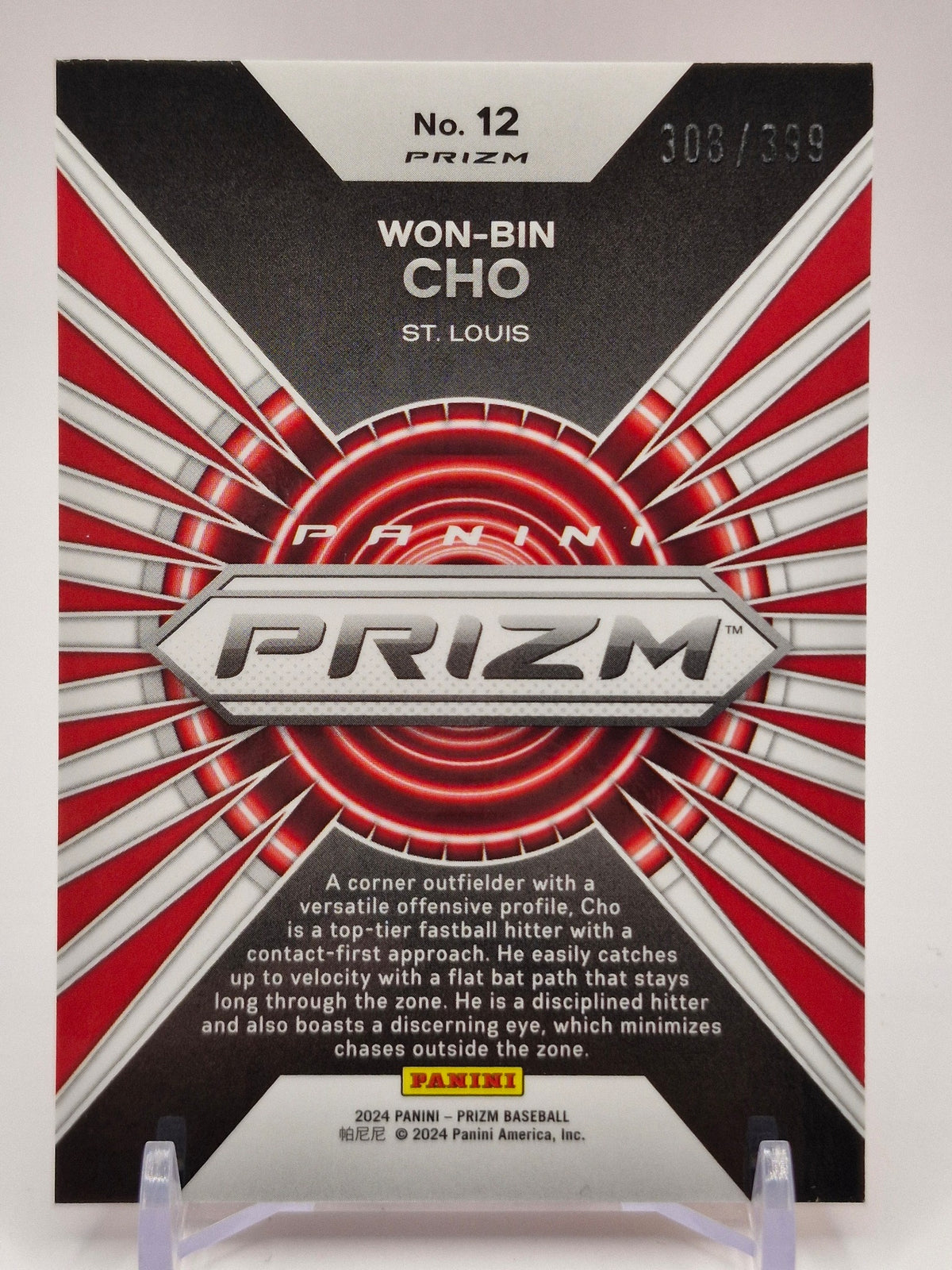 2024 Panini Prizm #12 Won-Bin Cho Hype Orange Pulsar Prizms #/399
