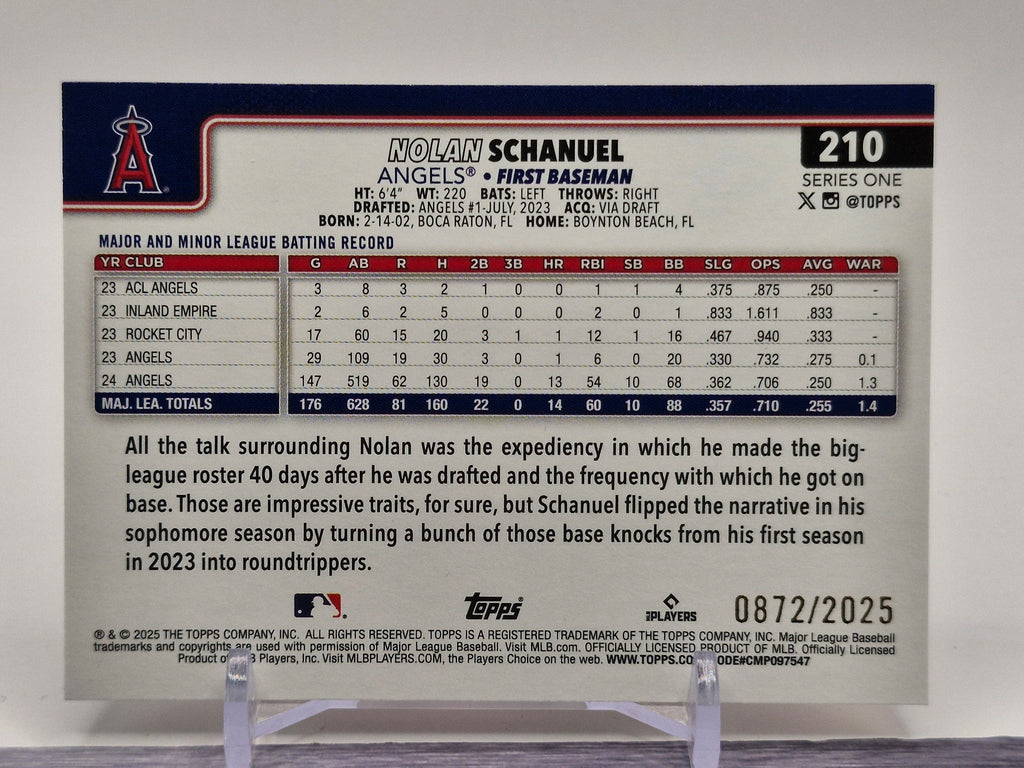 2025 Topps #210 Nolan Schanuel Gold #/2025