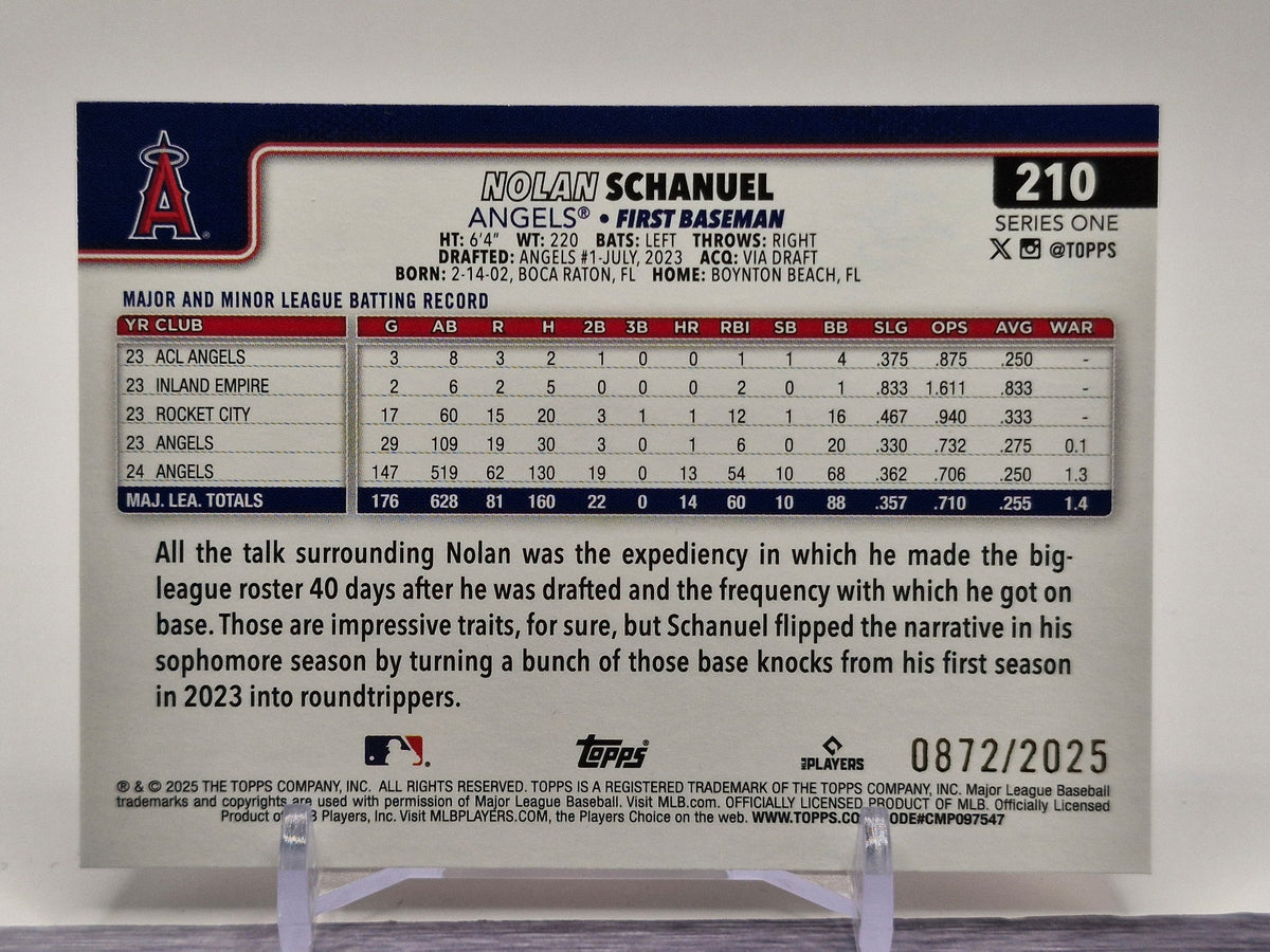 2025 Topps #210 Nolan Schanuel Gold #/2025