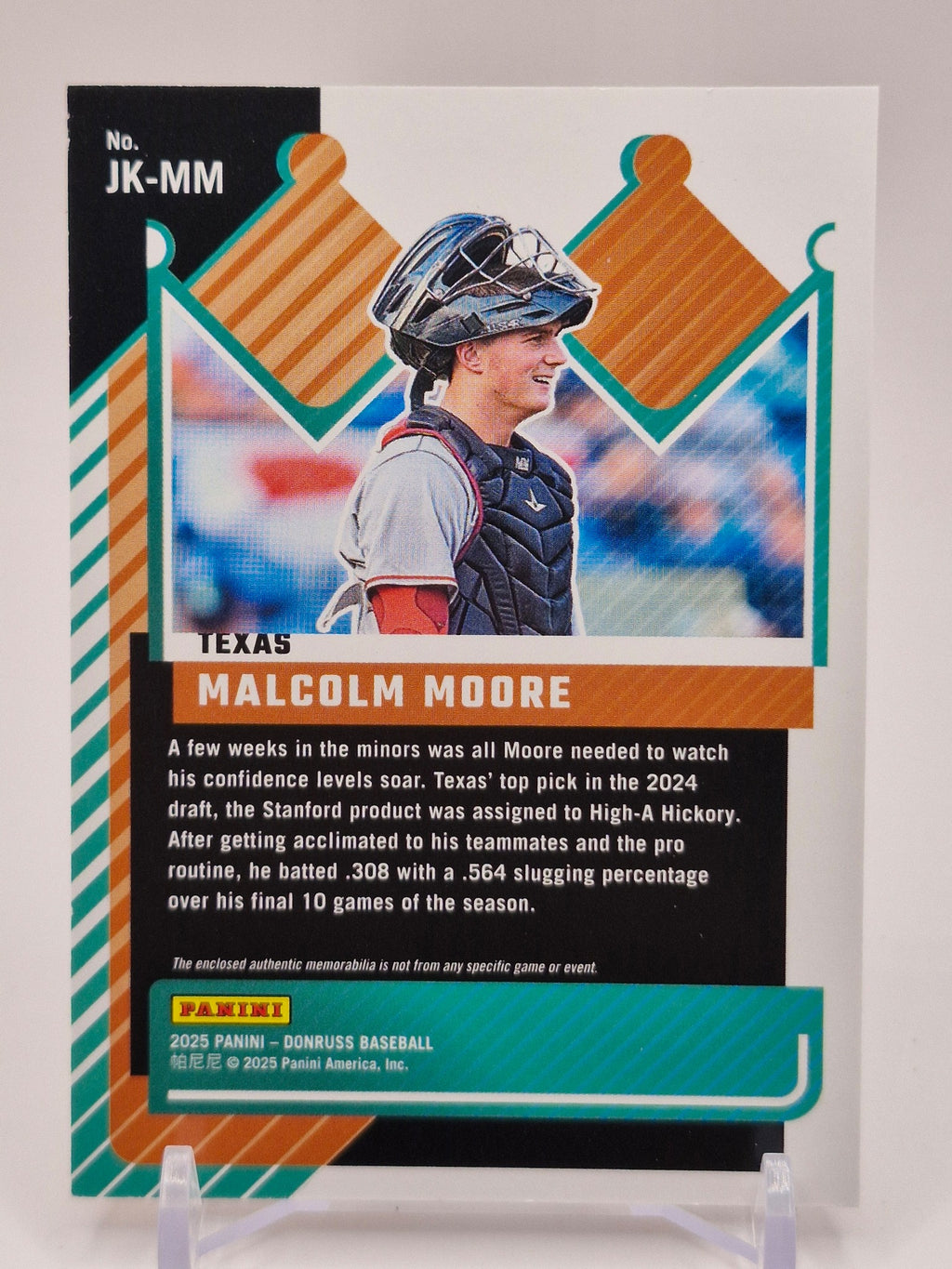 2025 Donruss #JK-MM Malcolm Moore Jersey Kings Orange Ice